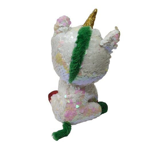 Ty Beanie Boos Stardust Sequin Unicorn Plush Christmas Holiday Stuffed Animal - Picture 4 of 8